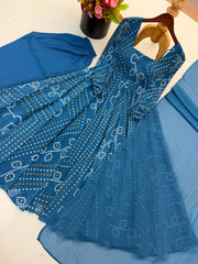 Beautiful Georgette With Digital Printed Work Gown