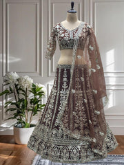 Engagement Special Net Embroidery Sequence Coding Designer Lehenga Choli