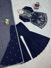 Beautiful Festival Special Georgette Thread With Sequence Work Sharara