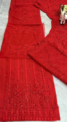 Beautiful Red Soft Net Cording Sequence Work Lehenga Choli