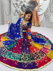 Navratri Special Georgette Embroidery Sequence Work Lehenga With Stitched Blouse