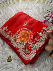 Festival Trending Space Silk Bandhej & Lehriya Printed Saree