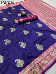 Beautiful Pure Banarasi Silk With Golden Zari Weaving Saree