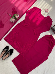 Beautiful Soft Cotton Thread Sequence Work Suit