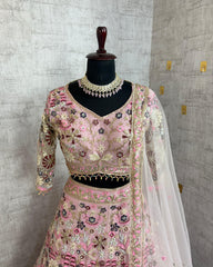 Party-wear Premium Quality Soft Net Coding Sequins Work Lehenga Choli
