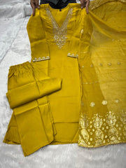 Beautiful Roman Silk Embroidery With Sequence Work Dress