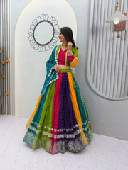 Navratri Special Multi Colour Bandhni Lehenga Choli