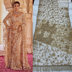 Party-wear Bollywood Blockbuster Net Multi Sequence Embroidery Work Saree