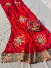 Beautiful Soft Chinon Silk With Sequence Butta In All Over Saree