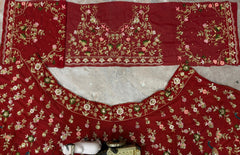 Wedding Special Red Colour Sequence Embroidery Work Lehenga Choli