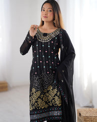 Beautiful Georgette Sequence Real Mirror Work Salwar Suit