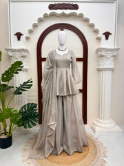 Beautiful Designer Tabby Silk Work Sarara Set