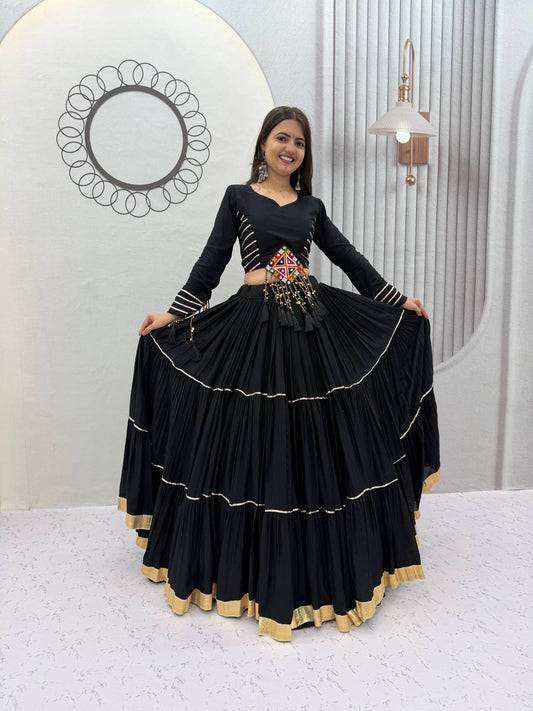 Navratri Special Cotton Big Flair Lehenga With Stitched Blouse