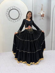 Navratri Special Cotton Big Flair Lehenga With Stitched Blouse