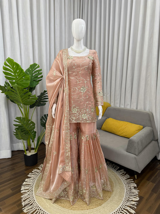 Party-wear Jimmy Choo Silk Thread With Sequence Work Suit
