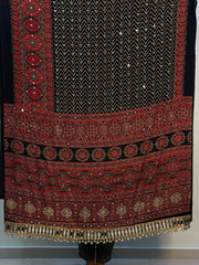 Trending Pure Arjakh Satin Viscose Silk With Real Mirror & Printed Saree