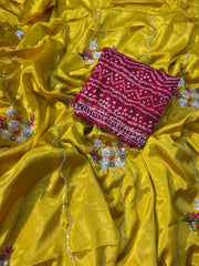 Beautiful Soft Chinon Silk Beads Work Saree