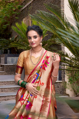 Traditional Jacquard Silk Paithani Zari Weaving Work Lehenga Choli