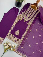 Designer Georgette Embroidery Sequence Work Salwar Suit