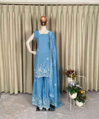 Party-wear Georgette Sequence Embroidery Work Suit