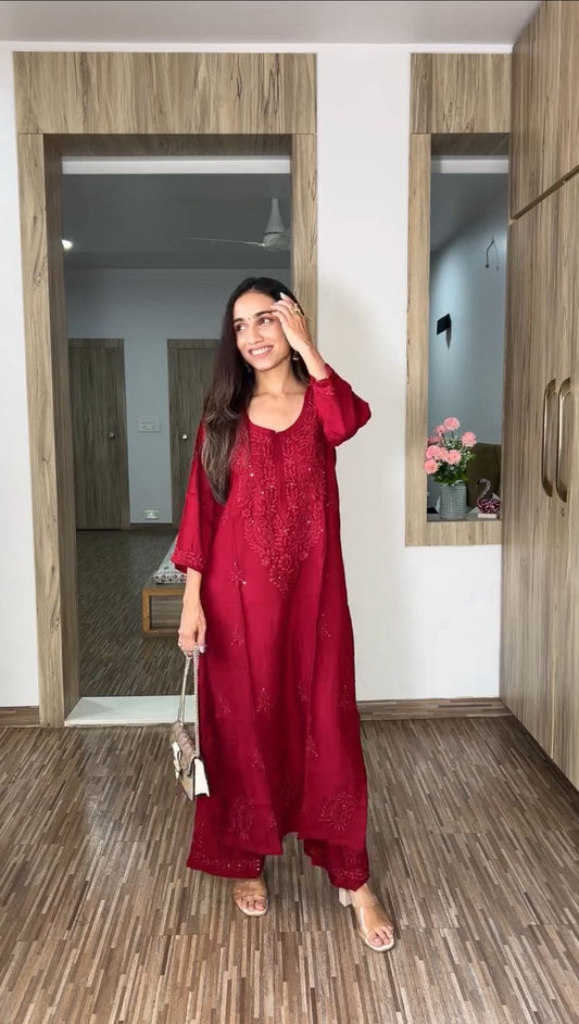 Beautiful Rayon Sequence & Embroidery Work Salwar Suit