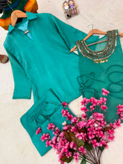 Rakshabandhan Special Beautiful Gold Crush Palazzo Kurti With Koti