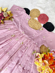 Summer Wear Mull Cotton Chanderi Embroidery Work Gown