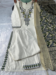 Designer Khadi Cotton Embroidery Work Salwar Suit