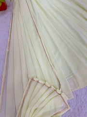 Beautiful Georgette Handwork Neck Sleeve Gown