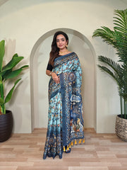 Beautiful Malai Cotton Printed Saree