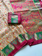 Beautiful Digital Printed Pashmina Zari & Jacquard Weaving Saree
