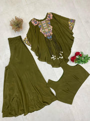 Stylish Air Tex Chinon Sequence Embroidery Work Co-ord Set