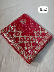 Beautiful Traditional Bandhej Gota Foil & Sequence Work Saree