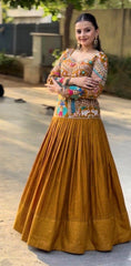 Wedding Special Chinnon Silk Embroidery Sequence Work Lehenga choli