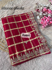 Beautiful Soft Viscos Gotafoil Work Saree
