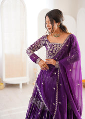 Party-wear Georgette Thread & Sequence Work Lehenga Choli