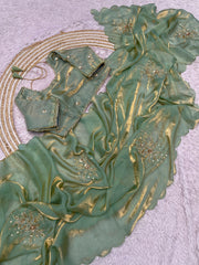 Beautiful Party-wear Soft Fendy Handwork Saree