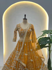 Beautiful Butterfly Net Sequence & Coding Embroidery Work Lehenga Choli