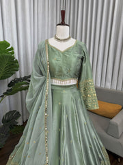 Festival Special Japan Satin Thread With Sequence Work Lehenga Choli