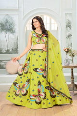 Beautiful Butterfly Designer Georgette Embroidery & Sequence Work Lehenga Choli