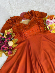 Festival Special Maggam Work Rangoli Silk Gown