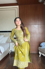 Beautiful Chinon Silk Sequence & Embroidery Work Salwar Suit