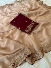 Beautiful Rangoli Silk Embroidery Thread & Zari Work Saree