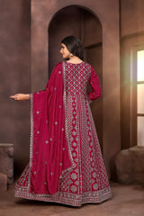 Beautiful Party-wear Designer Chinon Silk Gown