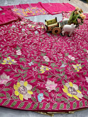 Party-wear Pink Georgette Embroidery & Sequence Work lehenga Choli