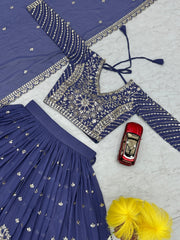 Trending Georgette Heavy Embroidery & Sequence Work Lehenga Choli