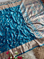 A Perfect Tradition Pastel Shaded Shiny Satin katan Silk Saree