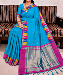 Beautiful Khadi Row Silk Minakari Weaving Saree