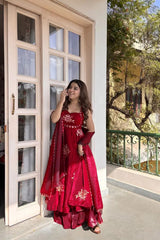 Elegant Fendy Silk Thread Sequence Work Gown