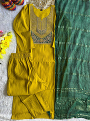 Beautiful Roman Silk Embroidery With Sequence Work Dress